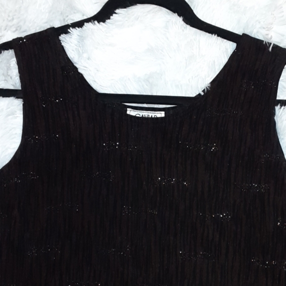 Caviar Tops - CAVIAR VINTAGE Sleeveless Animal Print Sparkly Top